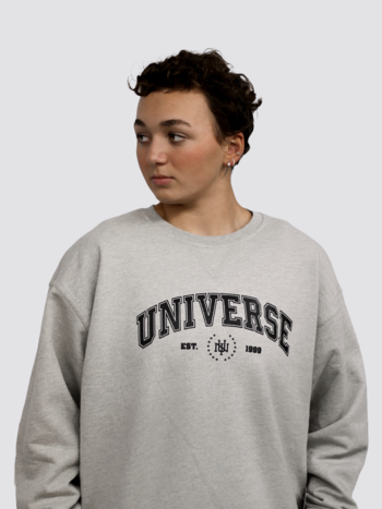Universe Boardshop WOMEN'S UNIVERSITY OVERSIZED CREW GREY HEATHER