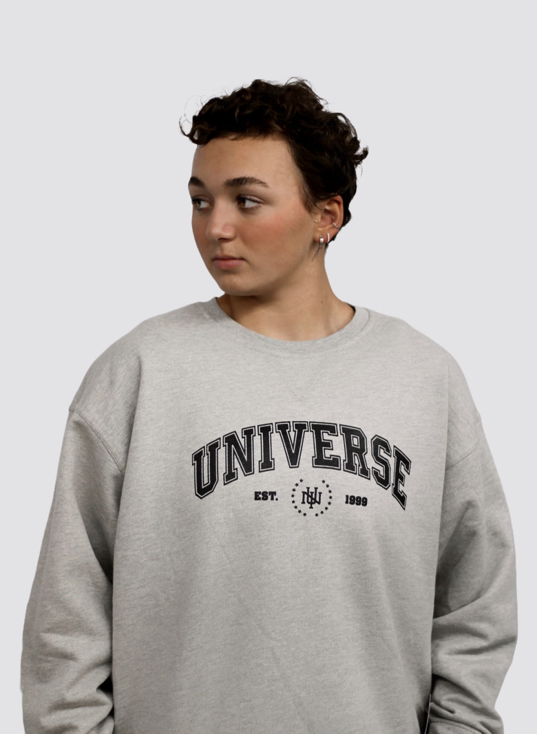 Universe Boardshop FEMMES UNIVERSITY OVERSIZED CREW GREY HEATHER
