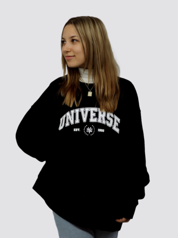 Universe Boardshop FEMME UNIVERSITY OVERSIZED CREWNECK BLACK