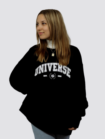 Universe Boardshop WOMEN'S UNIVERSITY OVERSIZED CREWNECK BLACK