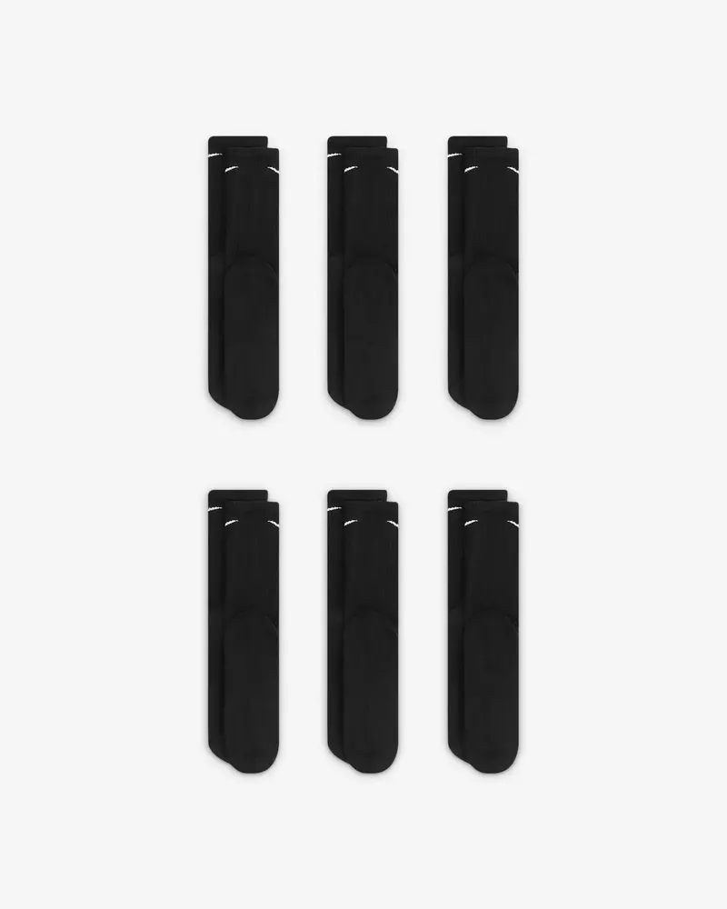 Nike EVERYDAY PLUS CUSHIONED CREW SOCKS 3PK BLACK/WHITE