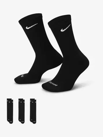 Nike EVERYDAY PLUS CUSHIONED CREW SOCKS 3PK BLACK/WHITE