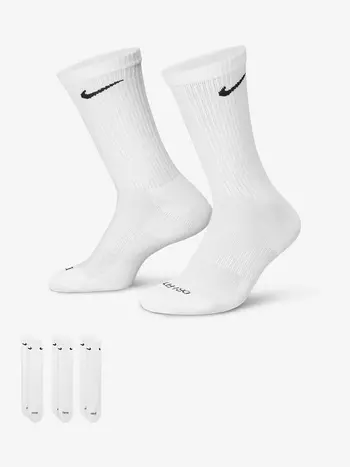 Nike EVERYDAY PLUS CUSHIONED CREW SOCKS WHITE/BLACK