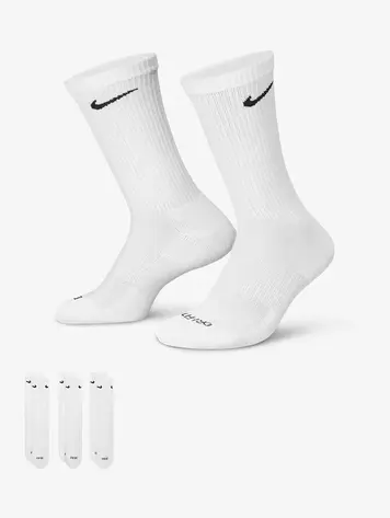 Nike EVERYDAY PLUS CUSHIONED CREW SOCKS WHITE/BLACK