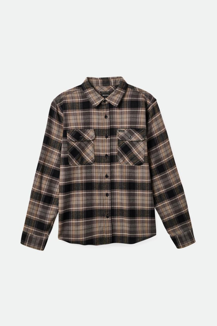 Brixton BOWERY FLANNEL BLACK CHARCOAL OATMEAL