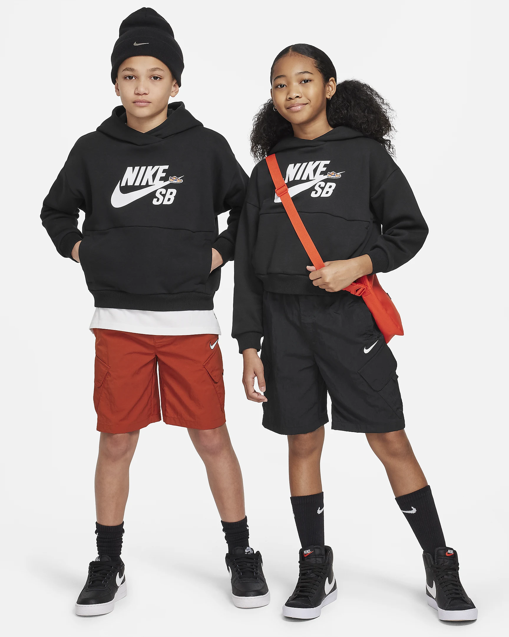 Nike SB YOUTH ICON FLEECE BLACK WHITE