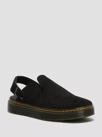 DR MARTENS FEMME CARLSON SUEDE CASUAL SLINGBACK MULES BLACK