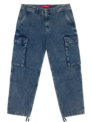 LOVIAH DENIM CARGO BLUE ACID WASH