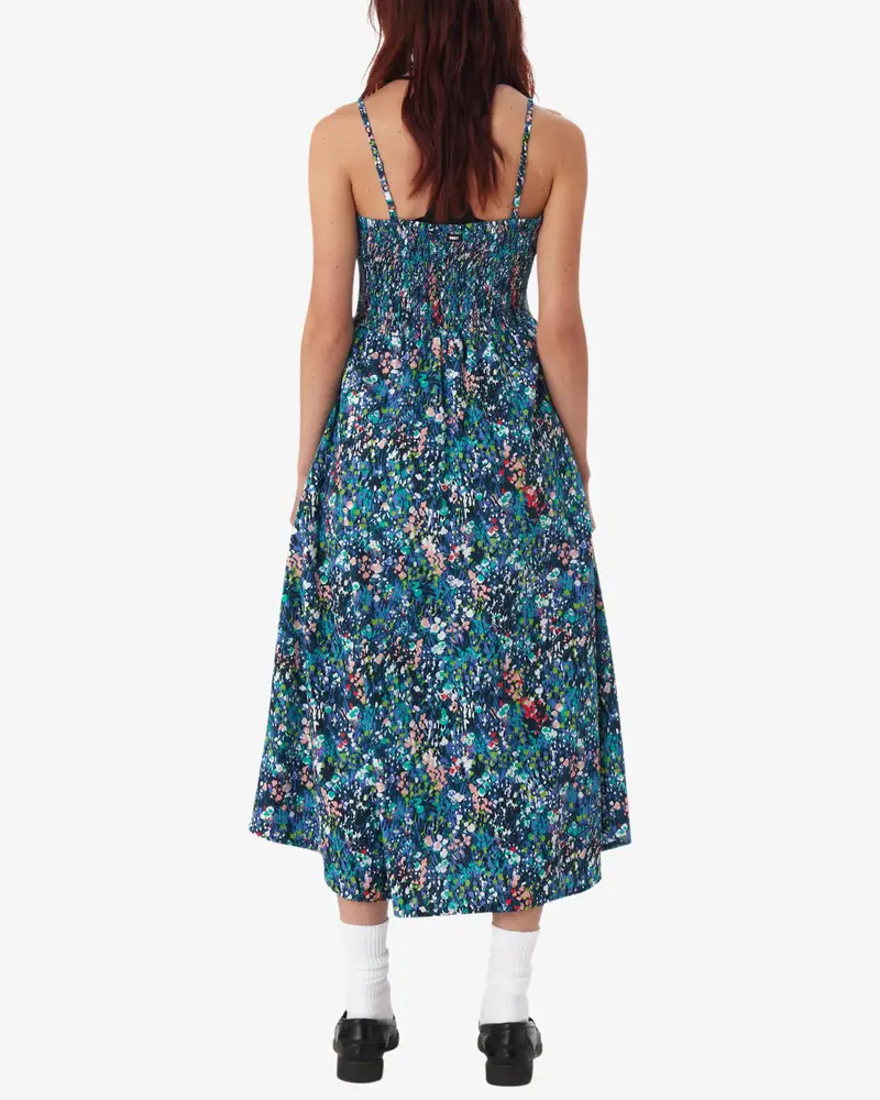 Obey FEMMES SPRING GARDEN DRESS TEAL BLUE MULTI