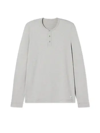 Vuori MEN'S EASE PERFORMANCE HENLEY LIGHT HEATHER GREY