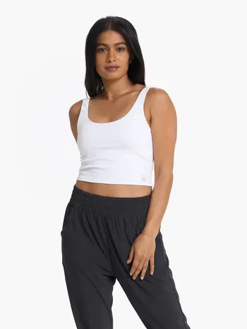 Vuori WOMEN DAILY CROP TANK WHITE