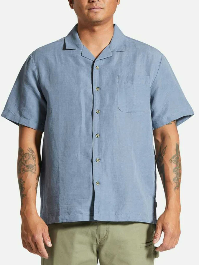 Brixton HOMMES BUNKER LINEN BLEND FLINT STONE BLUE