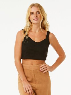 RIP CURL WOMEN'S PREMIUM SURF CROP TANK BLACK
