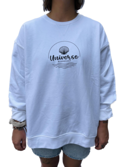 Universe Boardshop WOMEN'S SHELL OVERSIZED CREW WHITE