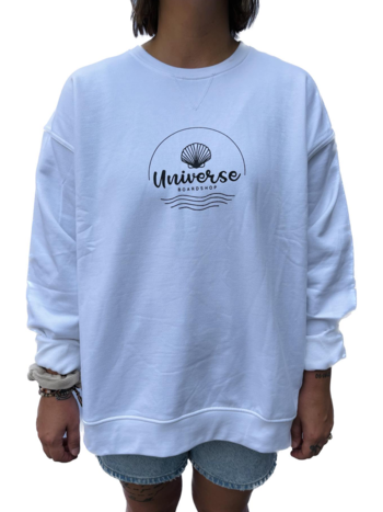 Universe Boardshop FEMMES SHELL OVERSIZED CREW WHITE