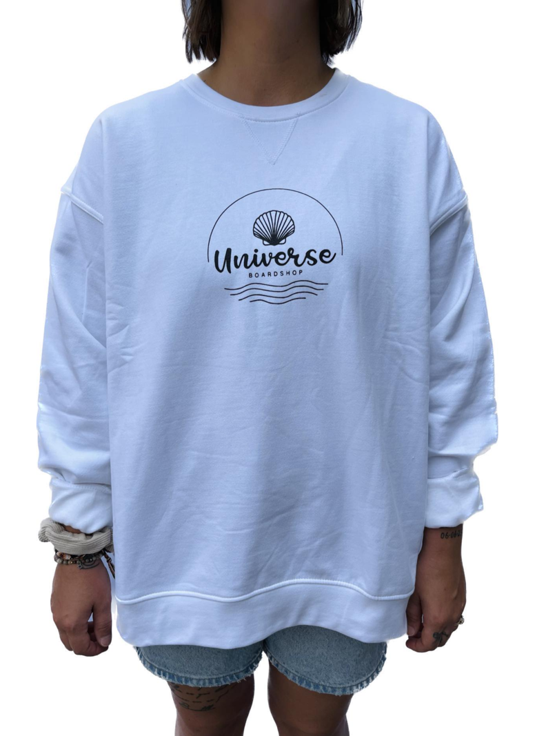 Universe Boardshop FEMMES SHELL OVERSIZED CREW WHITE