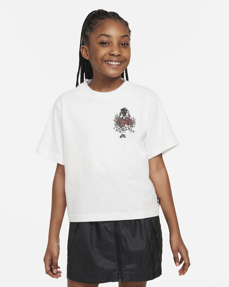 Nike SB WOMEN'S SB CROP SKY BROWN T-SHIRT WHITE