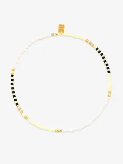 Puravida FEMMES MIXED SEED BEAD GOLD ANKLE MONOCHROME