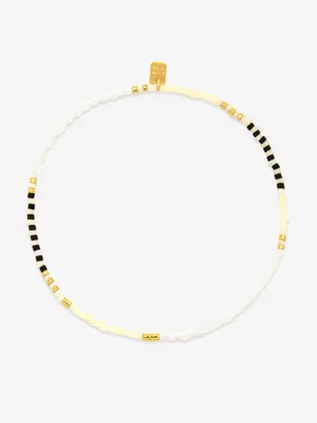 Puravida FEMMES MIXED SEED BEAD GOLD ANKLE MONOCHROME