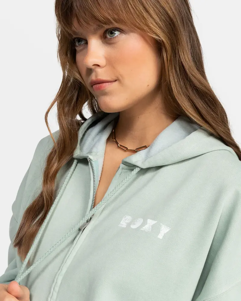 Roxy FEMMES LINEUP OVERSIZE ZIP BLUE SURF