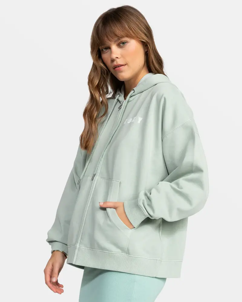 Roxy FEMMES LINEUP OVERSIZE ZIP BLUE SURF
