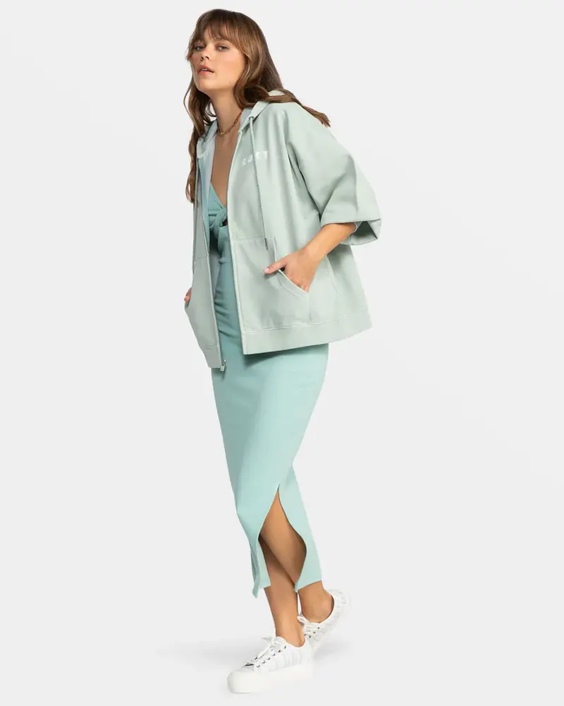 Roxy FEMMES LINEUP OVERSIZE ZIP BLUE SURF