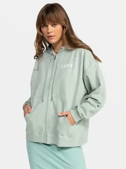 Roxy FEMMES LINEUP OVERSIZE ZIP BLUE SURF