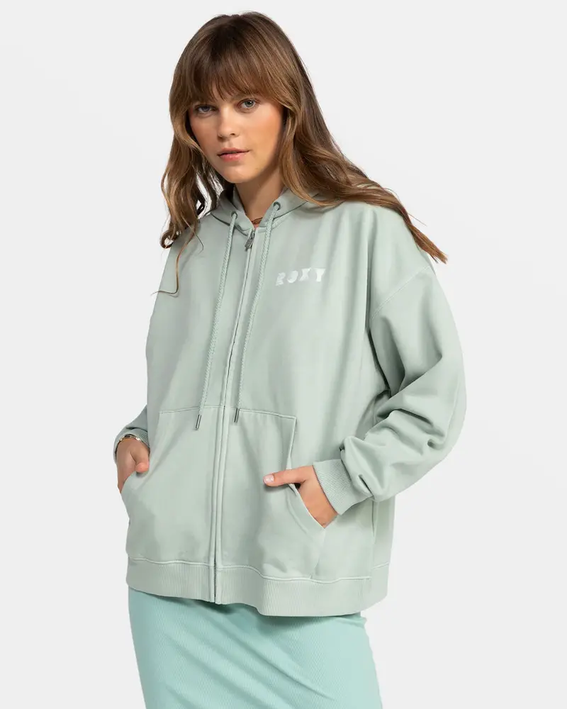 Roxy FEMMES LINEUP OVERSIZE ZIP BLUE SURF