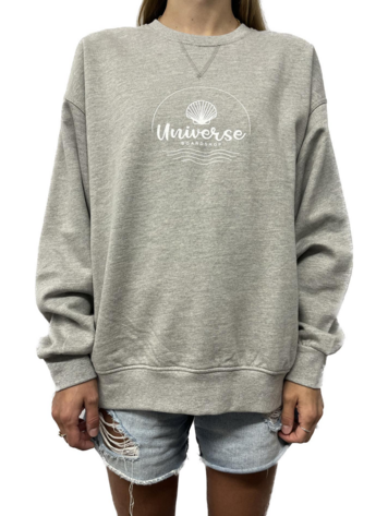 Universe Boardshop WOMEN'S SHELL OVERSIZED CREW HEATHER GREY