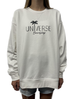 Universe Boardshop FEMMES PALMIER 2.0 OVERSIZED CREW WHITE