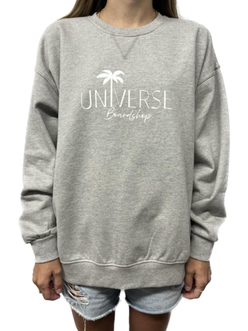 Universe Boardshop WOMEN'S PALMIER 2.0 OVERSIZED CREW HEATHER GREY