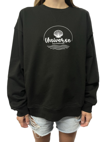 Universe Boardshop WOMEN'S SHELL OVERSIZED CREW BLACK
