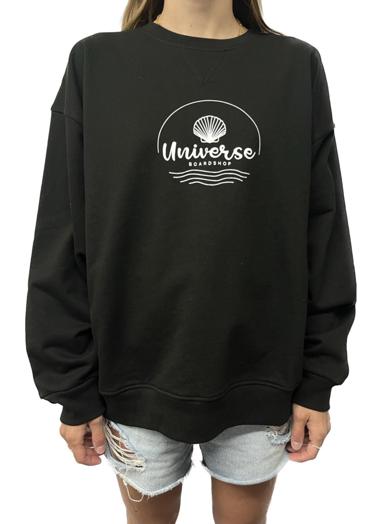 Universe Boardshop FEMMES SHELL OVERSIZED CREW BLACK