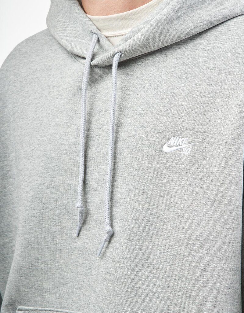 Nike SB MEN'S ESSENTIAL HOODIE DARK GREY HEATHER WHITE