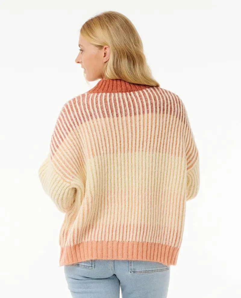 RIP CURL WOMEN'S SOLEIL RIB CREW BURNT RED