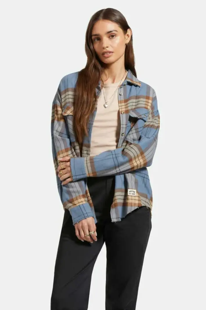 Brixton FEMMES BOWERY CLASSIC FLANNEL FLINT BLUE PINECONE