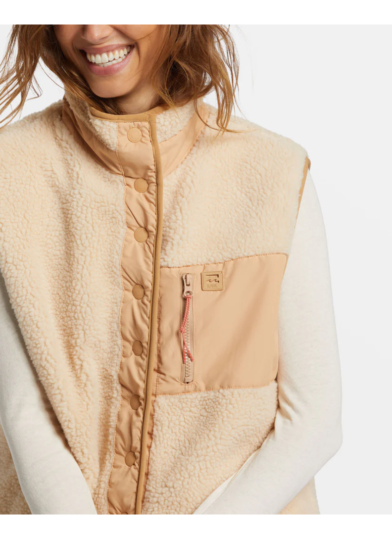Billabong FEMMES HIKE UP SHERPA VEST OAT