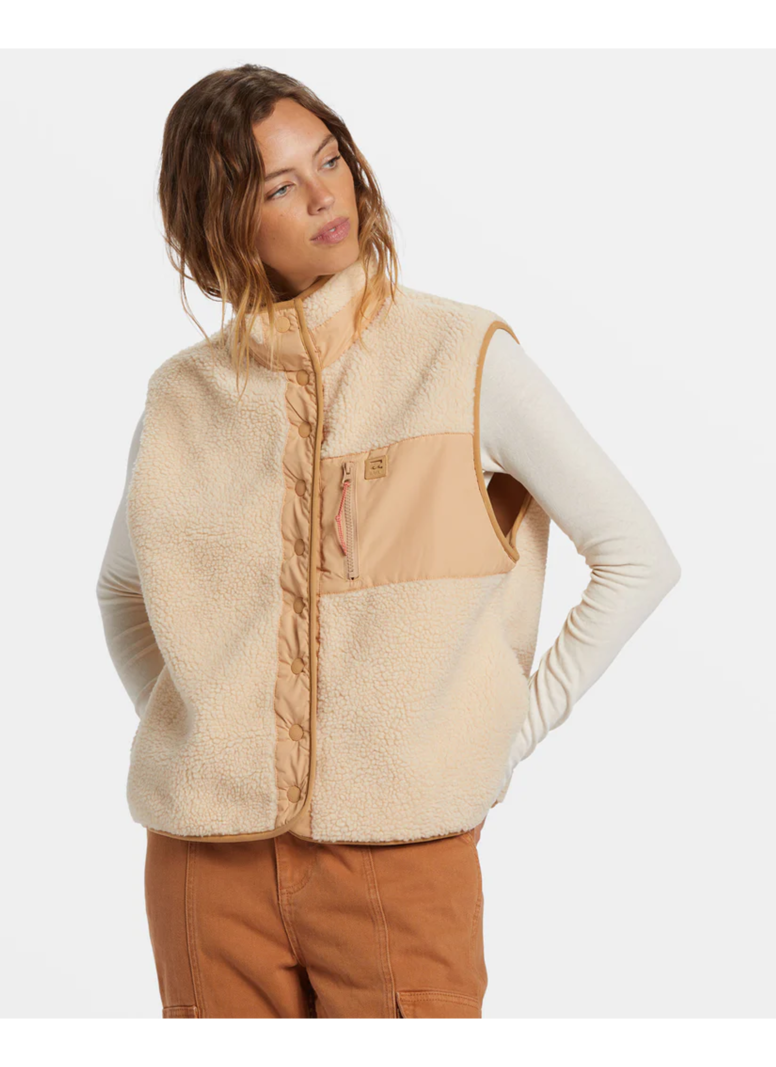 Billabong FEMMES HIKE UP SHERPA VEST OAT