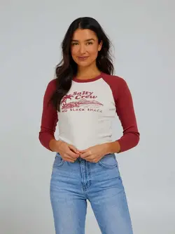 Salty crew WOMEN'S SLACK SHACK RAGLAN BAKED APPLE