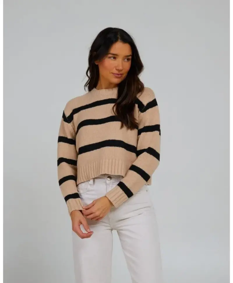 Salty crew WOMEN'S LIGHTHOUSE CREW OATMEAL/BLACK