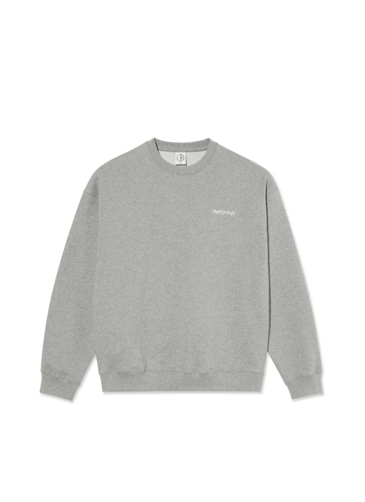 Polar skate co. MEN'S DAVE CREW SURF LOGO HEATHER GREY