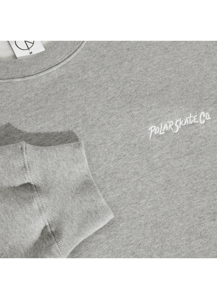 Polar skate co. HOMMES DAVE CREW SURF LOGO HEATHER GREY