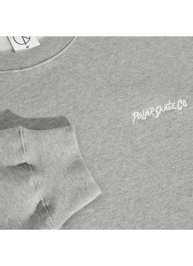Polar skate co. MEN'S DAVE CREW SURF LOGO HEATHER GREY