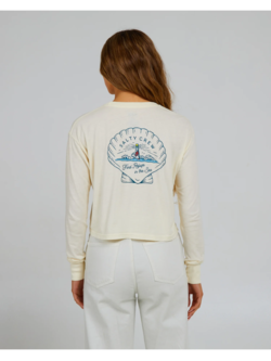 Salty crew FEMMES SCALLOP CROP LS OFF WHITE