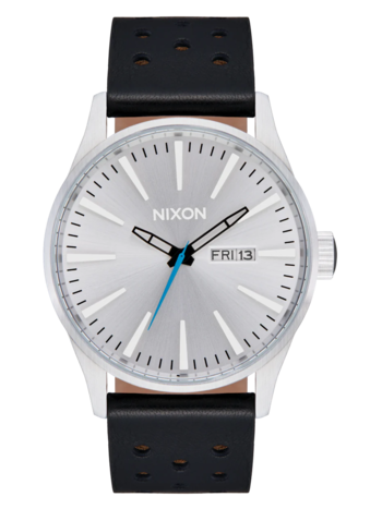 Nixon SENTRY LEATHER CHROME/SILVER SUNRAY/BLACK