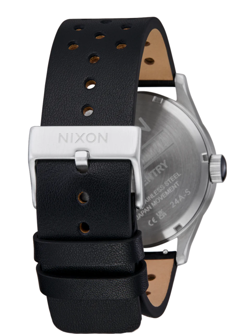 Nixon SENTRY LEATHER CHROME/SILVER SUNRAY/BLACK