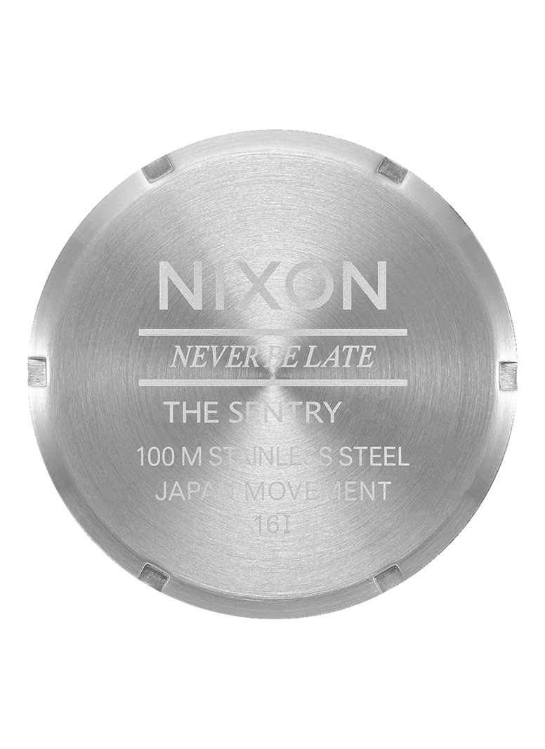 Nixon SENTRY LEATHER CHROME/SILVER SUNRAY/BLACK