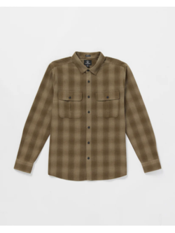 Volcom MEN'S SHADOWSTONE FLANNEL LS DARK EARTH