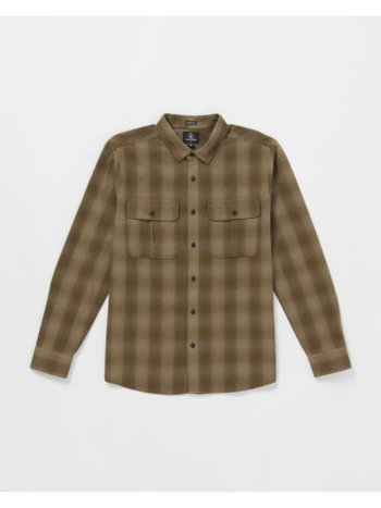 Volcom MEN'S SHADOWSTONE FLANNEL LS DARK EARTH