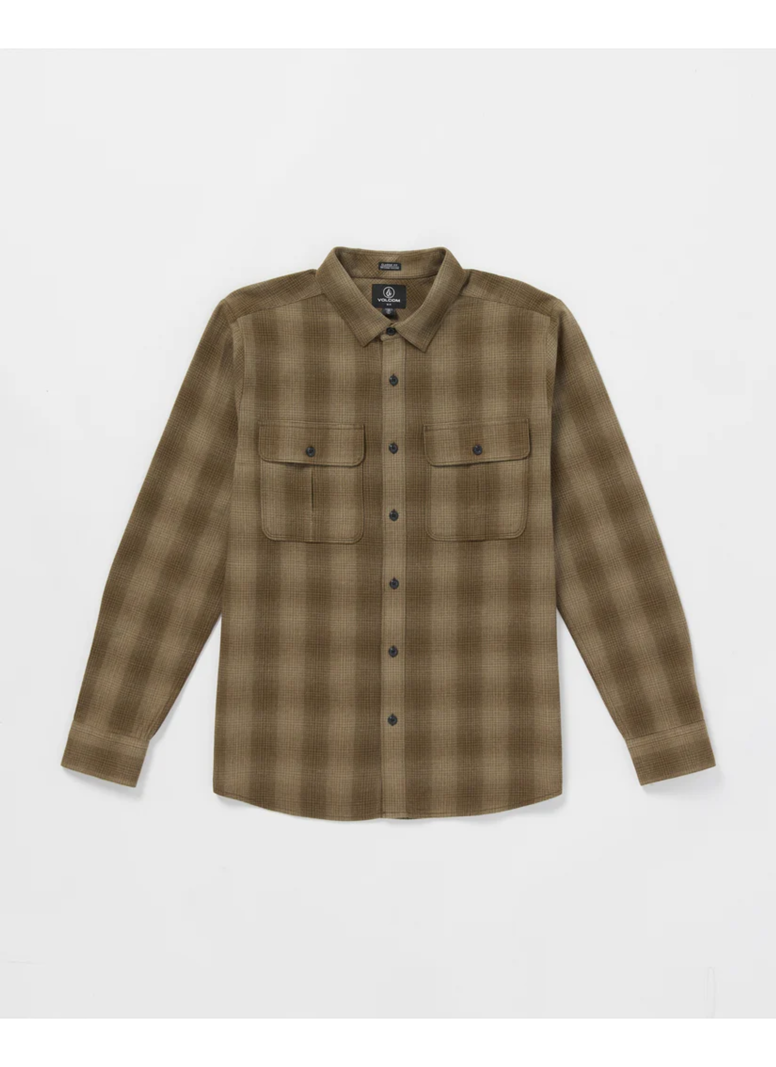 Volcom HOMMES SHADOWSTONE FLANNEL LS DARK EARTH